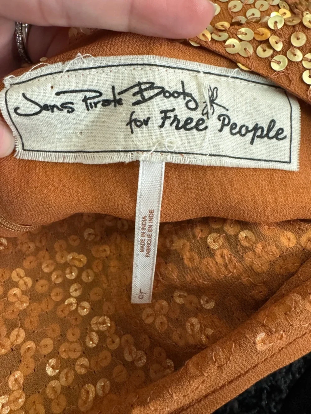 JENS PIRATE BOOTY FOR FREE PEOPLE BLACK WATER MINI DRESS SZ L - Picture 3 of 8